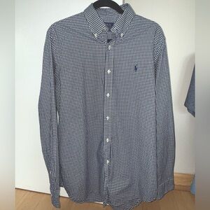 Polo Ralph Lauren Classic Fit Gingham Shirt M 15.5 – Navy & White, Worn Once!